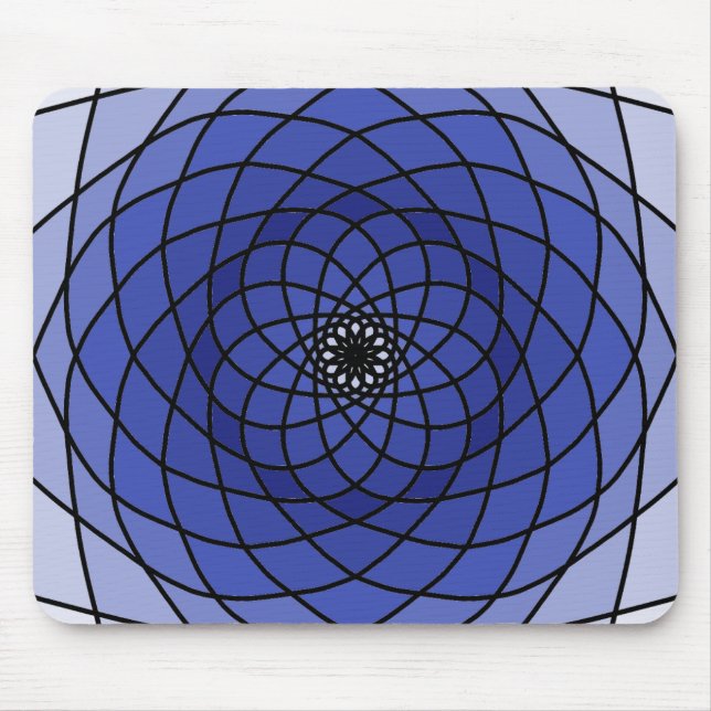 Blaue Spirale Mandala Mousepad (Vorne)