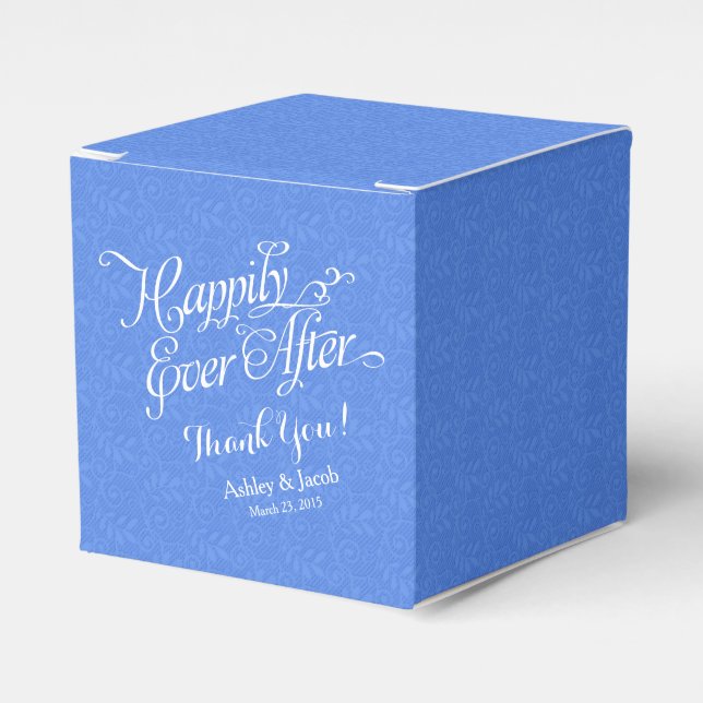 Blaue Spitzen glücklich immer nach Personalisierte Geschenkschachtel (Vorderseite)