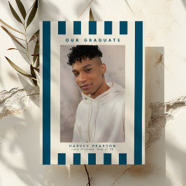 Blaue Sportliche Streifen 2 Foto Abitur Ankündigung