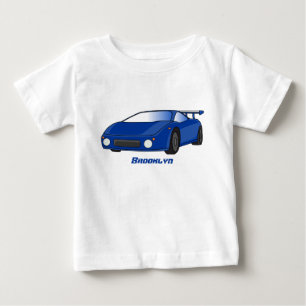 Blaue Sportwagen mit Airfolienillustrierung Baby T-shirt