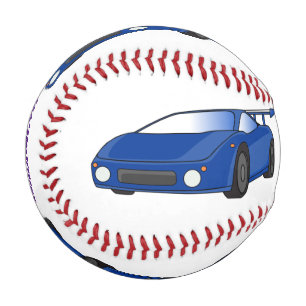 Blaue Sportwagen mit Airfolienillustrierung Baseball