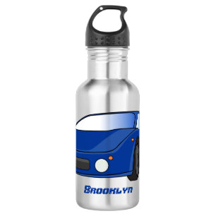 Blaue Sportwagen mit Airfolienillustrierung Edelstahlflasche
