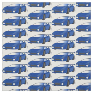 Blaue Sportwagen mit Airfolienillustrierung Stoff