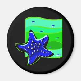 Blaue stachelige Starfish Magnet