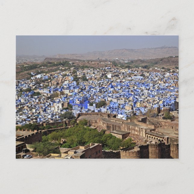 Blaue Stadt aus Mehrangarh Fort / Jodhpur, Postkarte (Vorderseite)