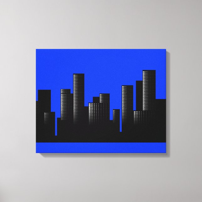 Blaue Stadt Leinwanddruck (Vorderseite)