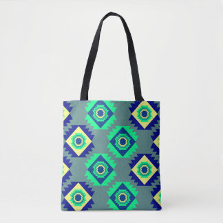 Blaue Stammes- Formen Tasche