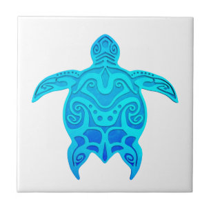 Blaue Stammes- Schildkröte Fliese