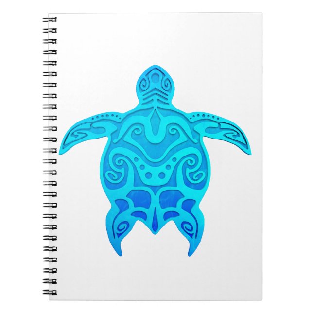 Blaue Stammes- Schildkröte Notizblock (Vorderseite)