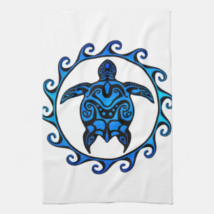 Blaue Stammes- Schildkröte Sun Handtuch