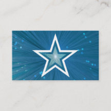Blaue Star-Visitenkartenvorlage weiß Rückseite