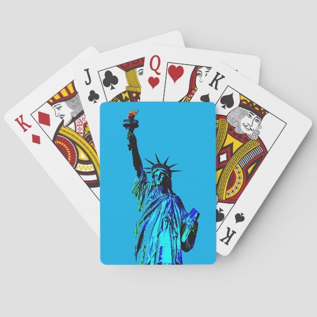 Blaue Statue der Lady Liberty Spielkarten (Rückseite)