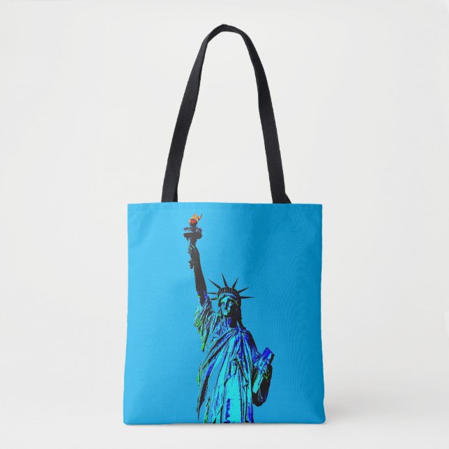 Blaue Statue der Lady Liberty Tasche (Vorderseite)