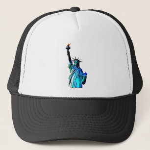 Blaue Statue der Lady Liberty Truckerkappe