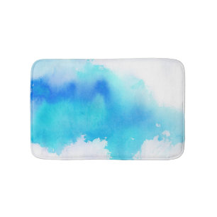 Blaue Stelle, abstraktes handgemaltes des Badematte
