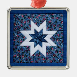 blaue Steppdeckenstern-Prämienverzierung Ornament Aus Metall