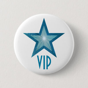 Blaue Stern 'VIP' Taste weiß Button