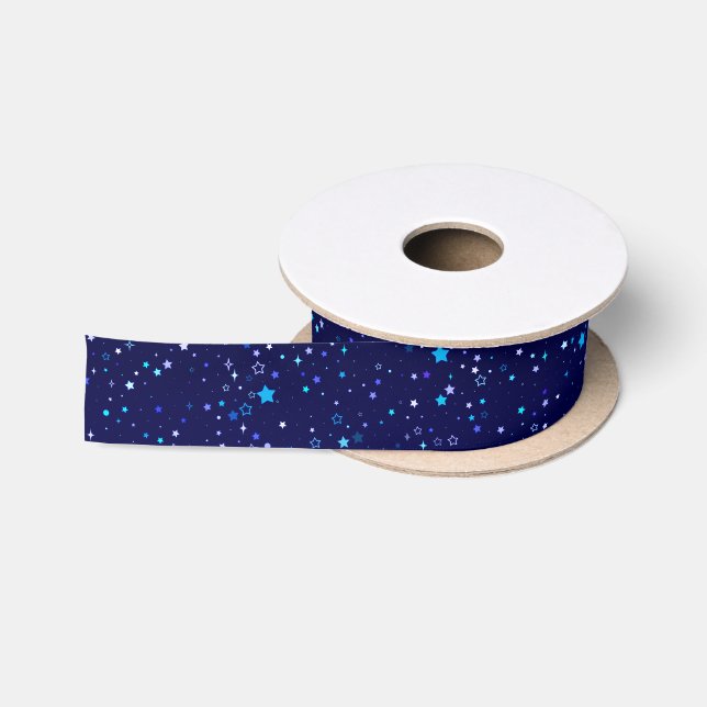 Blaue Sterne 2 Satinband (Spule)