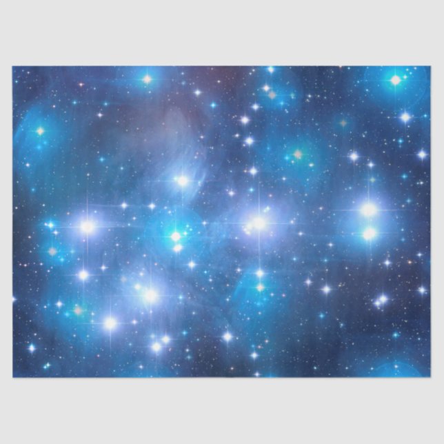 Blaue Sterne + Ihre Ideen Seidenpapier (Vorderseite)