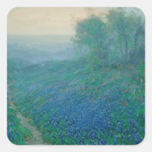 Blaue Sterne in der Morgendämmerung, Onderdonk Quadratischer Aufkleber