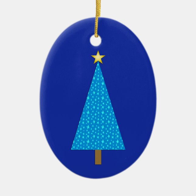 Blaue Sterne Keramik Ornament (Vorne)