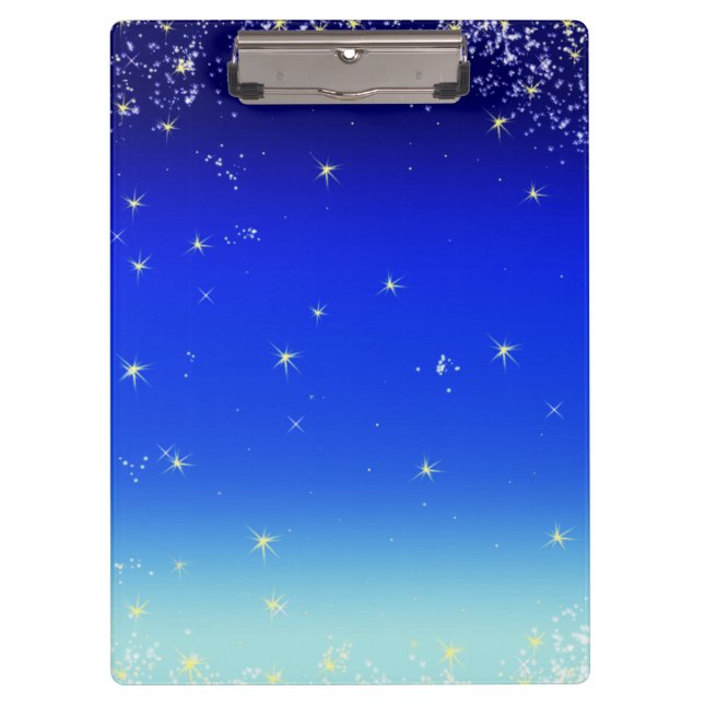 blaue Sterne Klemmbrett (Vorderseite)