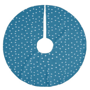 Blaue Sterne Polyester Weihnachtsbaumdecke