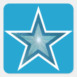 Blaue Sterne-Quadratzoll-Aufkleber blau Quadratischer Aufkleber