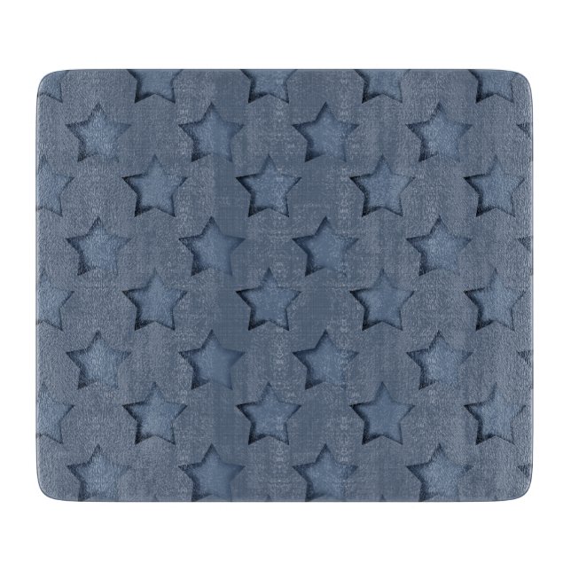 Blaue Sterne Schneidebrett (Vorderseite)