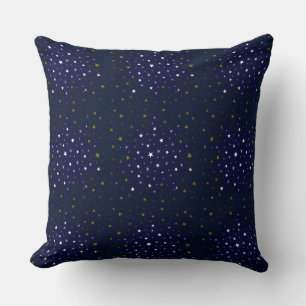 Blaue Sterne und funkelnd Goldstars Kissen