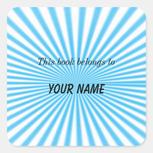 blaue Sternenexplosion cooles Design Quadratischer Aufkleber