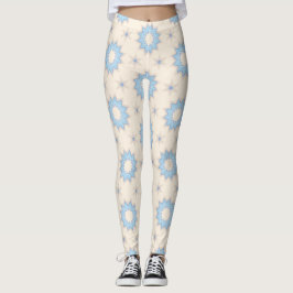 Blaue Sternenexplosion-Geometrie Leggings