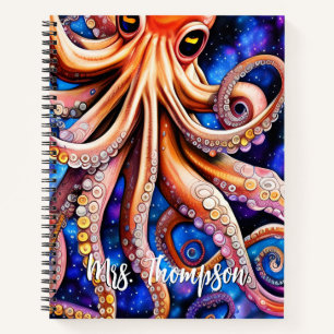 Blaue Sternennacht Whimsikoktopus   INDIVIDUELLE N Notizbuch