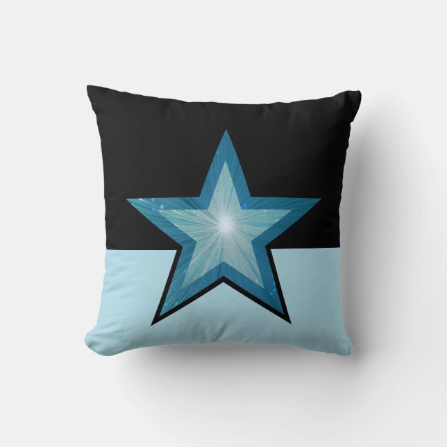 Blaue Sternenschnecke Kissen (Vorderseite)