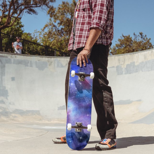 Blaue Sternenzeit Galaxie Kosmisch Skateboard (Außenbereich 2)