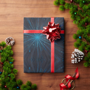 Blaue Sternexplosion Geschenkpapier