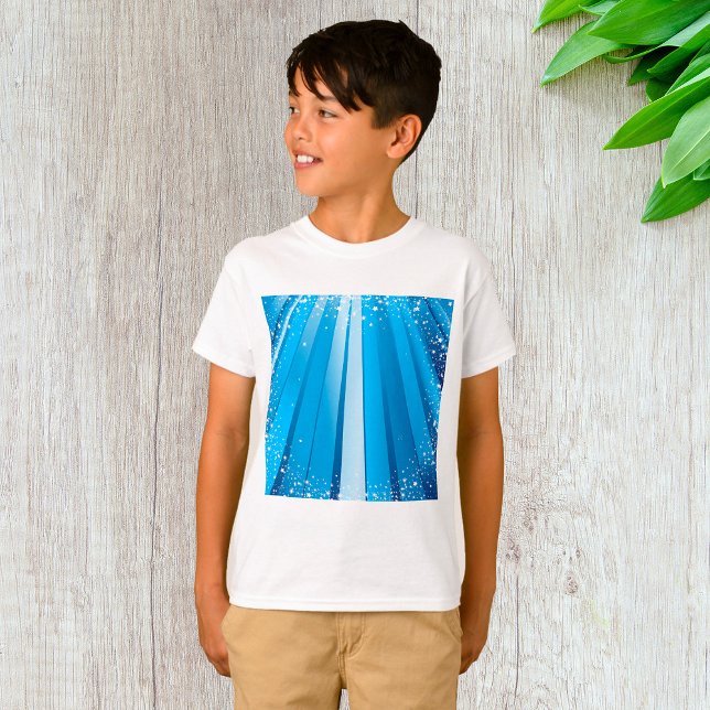 Blaue Sternexplosion mit leuchtenden Lichtstrahlen T-Shirt (Von Creator hochgeladen)