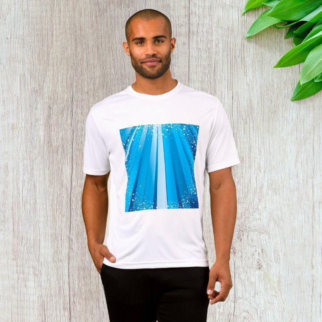 Blaue Sternexplosion mit leuchtenden Lichtstrahlen T-Shirt (Von Creator hochgeladen)