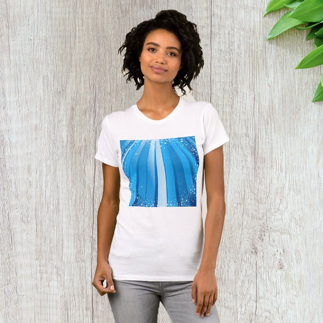 Blaue Sternexplosion mit leuchtenden Lichtstrahlen T-Shirt (Von Creator hochgeladen)