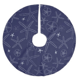 Blaue Sternfische & Sandkammspieße Polyester Weihnachtsbaumdecke