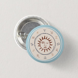 Blaue Sternzeichen Astrologische Sonne Button
