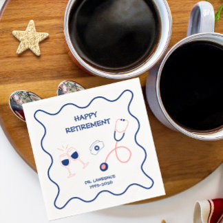 Blaue Stethoskop Krankenschwester Ruhestandsparty Serviette