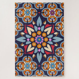 Blaue Stickerei