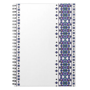 Blaue Stickerei Notizblock