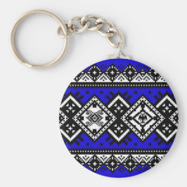 Blaue Stickerei Schlüsselanhänger