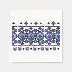 Blaue Stickerei Serviette