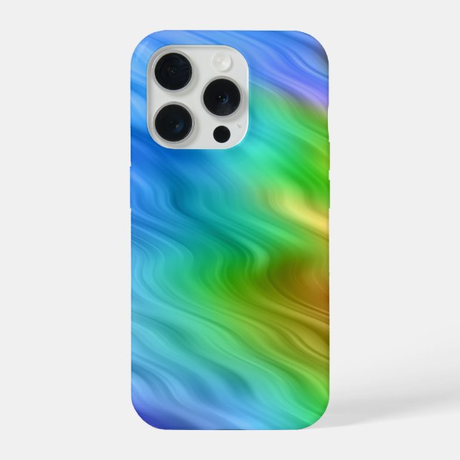 Blaue Stiefmütterchen-Wellig-Textur iPhone 15 Pro Hülle (Rückseite)