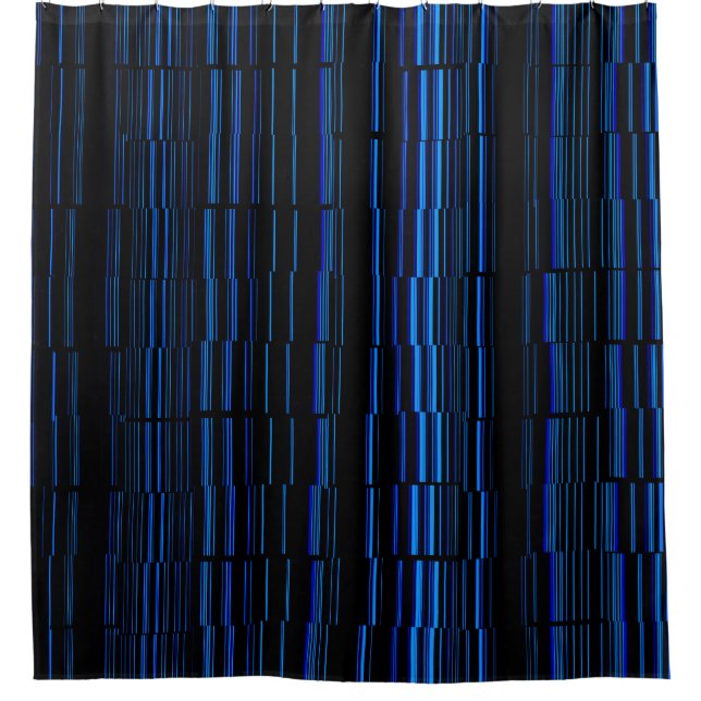 BLAUE Stilvolles Streifenmuster Duschvorhang (Vorderseite)