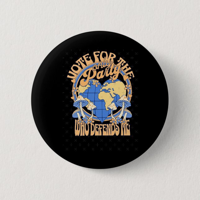Blaue Stimme für Erdklemme Button (Vorderseite)