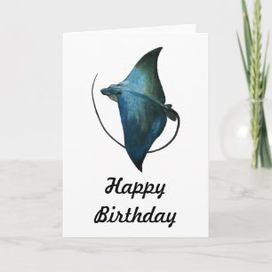 Blaue Stingray-Illustration Karte